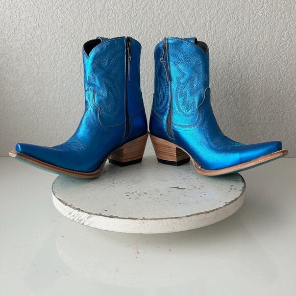 Lane SMOKESHOW Womens Cowboy Bootie 8.5 Blue Western Cowgirl Short Ankle Boots - Picture 7 of 11